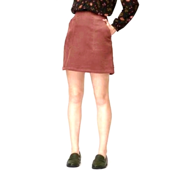 PRINCESS HIGHWAY Autumn Pink Cord Corduroy High Waisted A-line Mini Skirt - Picture 4 of 10